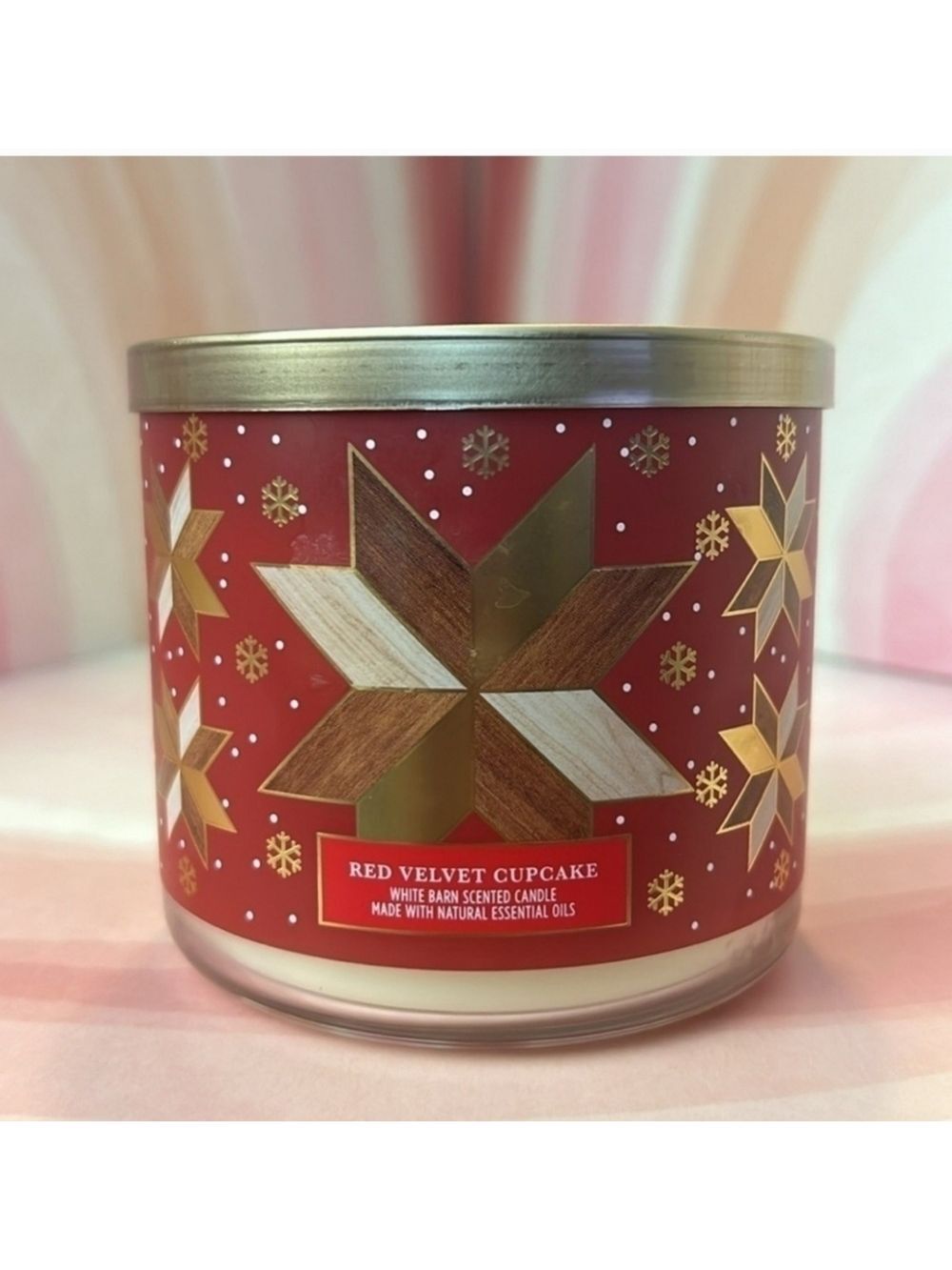 NEW Bath & Body Works 3 Wick Candle ❤️ Red Velvet  Cupcake 🧁 Holiday *